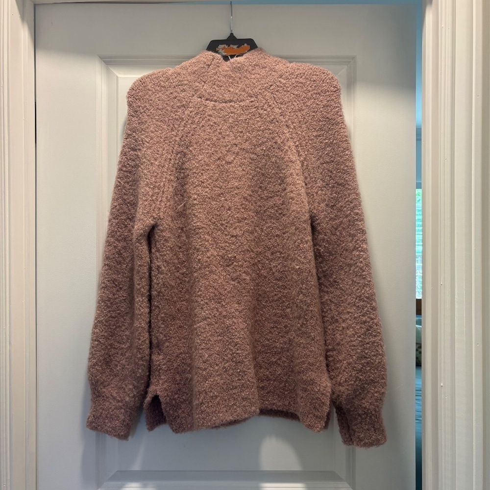 Gap Mock Neck Fuzzy Dusty Pink Sweater - Picture 5 of 6